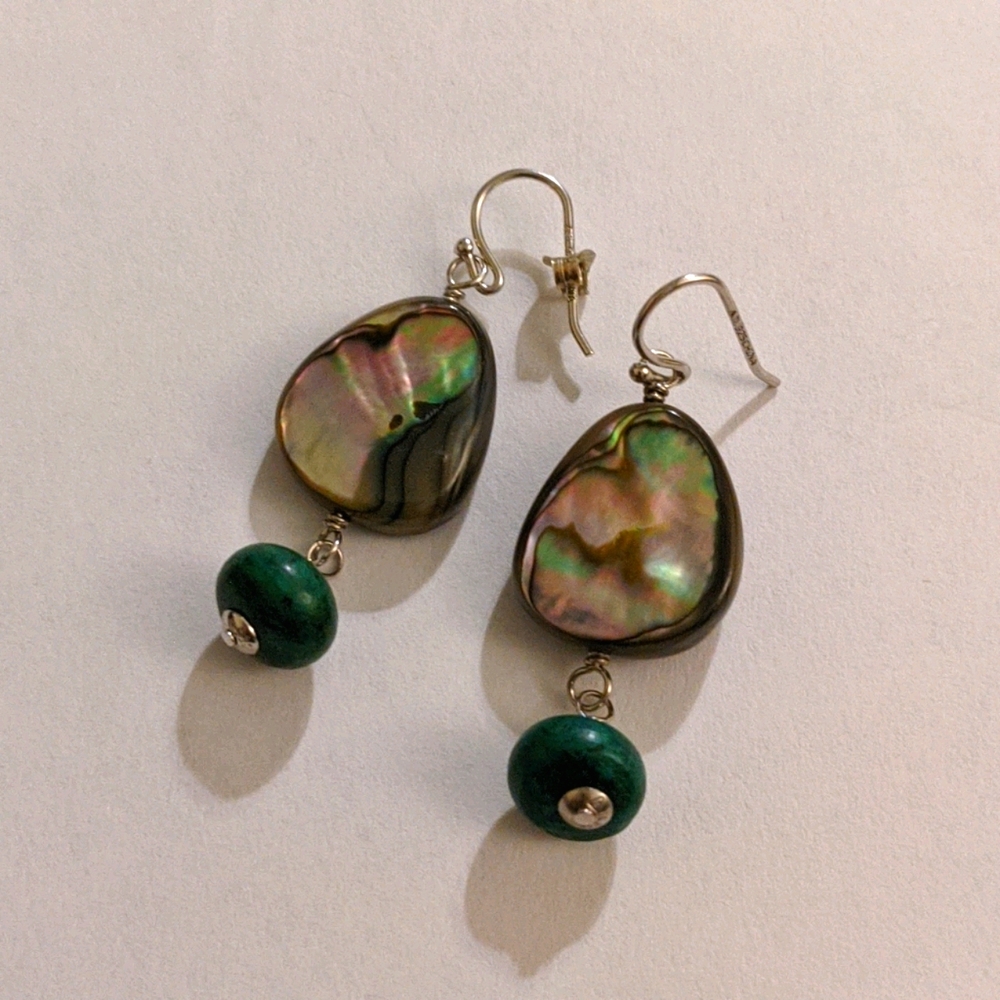 925 Abalone Dangle Earrings